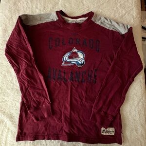 Reebok Maroon and Gray Long Sleeve Kids Tee